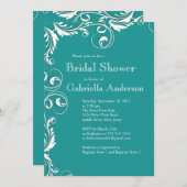 Moderne Elegance Türkis Brautdusche Einladung (Vorne/Hinten)