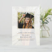 Moderne Elegance Vellum Gerahmt Grad Ankündigung (Stehend Vorderseite)