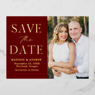 Moderne Elegance Wedding rettet das Datum Folie Einladungspostkarte