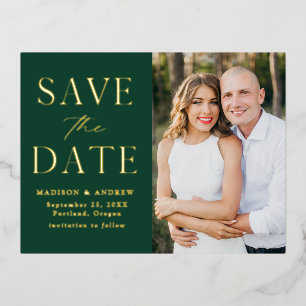 Moderne Elegance Wedding rettet das Datum Folie Einladungspostkarte