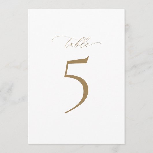 Moderne Elegance Wedding Tischnummer (Vorderseite)
