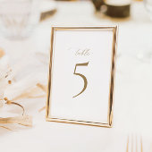 Moderne Elegance Wedding Tischnummer