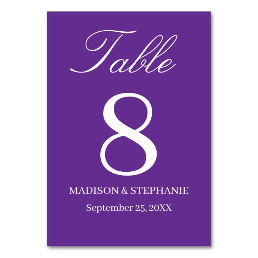 Moderne Elegance Wedding Tischnummer (Vorderseite)