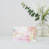 Moderne Eleganht opal, fällt goldene Rose Visitenkarte (Stehend Vorderseite)