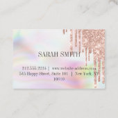 Moderne Eleganht opal, fällt goldene Rose Visitenkarte (Rückseite)