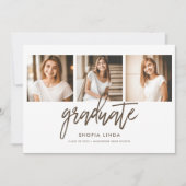 Moderne Elegant 4 Foto Collage Graduation Party Einladung (Vorderseite)