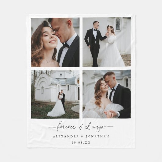 Moderne Elegant 4 Paar Foto Collage Jubiläum Fleecedecke (Vorderseite)