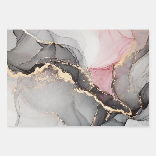 Moderne Elegant Agate Marble Geschenkpapier Set (Vorderseite 3)