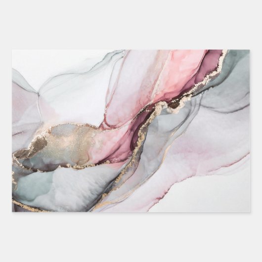 Moderne Elegant Agate Marble Geschenkpapier Set (Vorderseite)