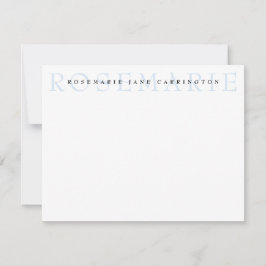 Moderne Elegant Baby Blue Personalisiert Stationer Mitteilungskarte