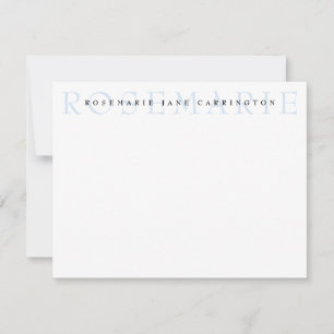 Moderne Elegant Baby Blue Personalisiert Stationer Mitteilungskarte