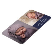 Moderne Elegant Baby Boy Foto Geburtshinweis Magnet (Linke Seite)