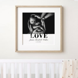 Moderne Elegant Baby Foto Liebe Typografie Poster