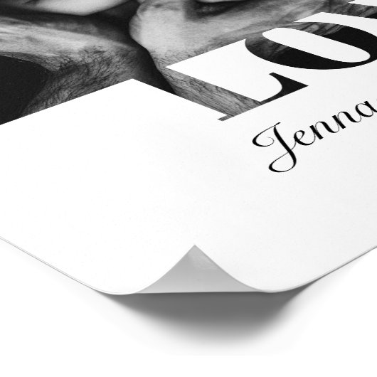 Moderne Elegant Baby Foto Liebe Typografie Poster (Ecke)