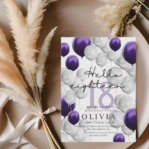 Moderne Elegant Balloons 18. Geburtstagsparty Einladung