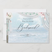 Moderne Elegant Beach Arbor ist meine Bridesmaid Einladung (Vorderseite)
