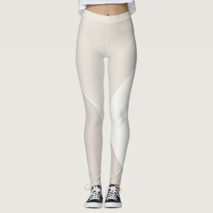 Moderne Elegant Beige Braun Weißer Chic Leggings