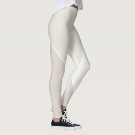 Moderne Elegant Beige Braun Weißer Chic Leggings (Rechts)