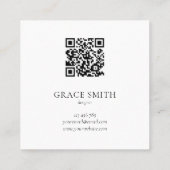 Moderne Elegant Beige Wasserfarbe Quadratische Visitenkarte (Rückseite)