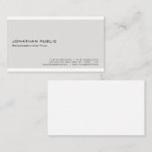 Moderne Elegant Beige Weiß Beruflich Minimalistisc Visitenkarte (Vorne/Hinten)