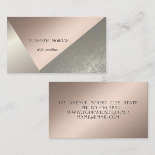 Moderne Elegant Beruflich, geometrisch, Abstrakt Visitenkarte (Vorne/Hinten)