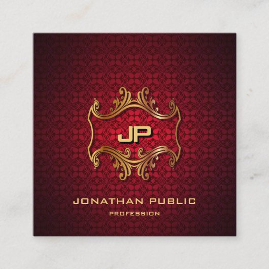 Moderne Elegant Beruflich Gold Monogram Luxury Quadratische Visitenkarte (Vorderseite)