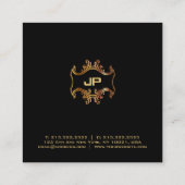 Moderne Elegant Beruflich Gold Monogram Luxury Quadratische Visitenkarte (Rückseite)