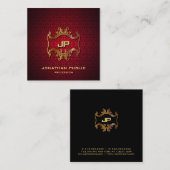 Moderne Elegant Beruflich Gold Monogram Luxury Quadratische Visitenkarte (Vorne/Hinten)