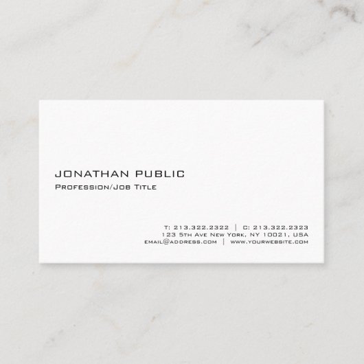 Moderne Elegant Beruflich Minimalistisch Visitenkarte (Vorderseite)