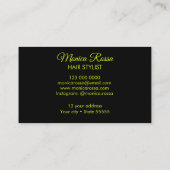 Moderne Elegant Beruflich Neon Chartreuse Black Visitenkarte (Rückseite)