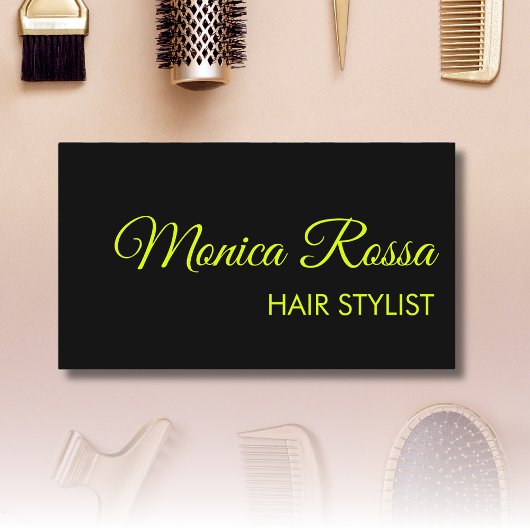 Moderne Elegant Beruflich Neon Chartreuse Black Visitenkarte