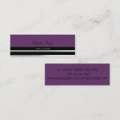 Moderne Elegant Beruflich , Violett, gestreift Mini Visitenkarte (Vorne/Hinten)