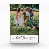 Moderne Elegant Best Friends Script Typografie Fotoblock (Vorderseite)