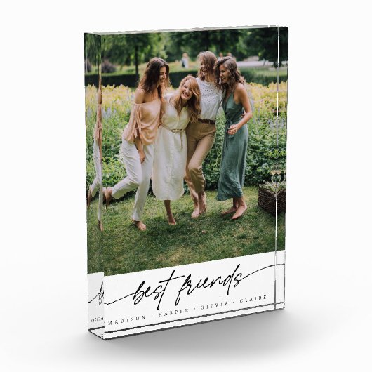 Moderne Elegant Best Friends Script Typografie Fotoblock (Links)