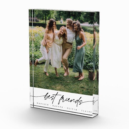 Moderne Elegant Best Friends Script Typografie Fotoblock (Rechts)