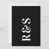 Moderne Elegant Big Monogram Bold einfache Hochzei Einladung (Rückseite)