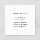 Moderne Elegant Black Gray White Hair Stylist Quadratische Visitenkarte (Rückseite)