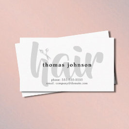 Moderne Elegant Black Gray White Hair Stylist Visitenkarte