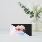 Moderne Elegant Black Lotus Holographic Visitenkarte (Stehend Vorderseite)