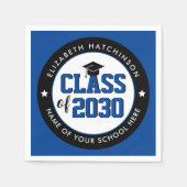 Moderne Elegant Blue Class of 2024 Graduation Part Serviette (Vorderseite)