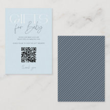 Moderne Elegant Blue Gifts Baby Dusche QR Code