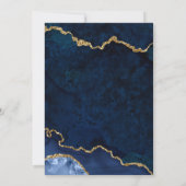 Moderne Elegant Blue Gold Marble Geode Bar Mitzvah Einladung (Rückseite)