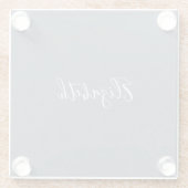 Moderne Elegant Blue Gray Linen Glasuntersetzer (Rückseite)