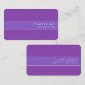 Moderne Elegant Blue Violet Soft Silk Finish Luxe Visitenkarte (Vorne/Hinten)