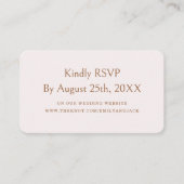 Moderne Elegant Boho Champagne Wedding RSVP qr Cod Begleitkarte (Vorderseite)