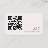 Moderne Elegant Boho Champagne Wedding RSVP qr Cod Begleitkarte (Rückseite)