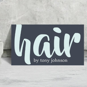 Moderne Elegant Bold Blue White Hair Stylist Visitenkarte