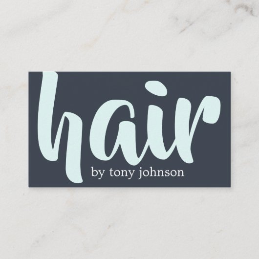 Moderne Elegant Bold Blue White Hair Stylist Visitenkarte (Vorderseite)