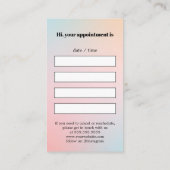 Moderne Elegant Bold Pastel Gradient Terminkarte (Rückseite)