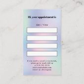 Moderne Elegant Bold Pastel Gradient Terminkarte (Rückseite)